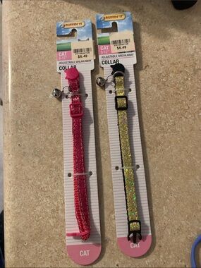 NWT 8-12”  Cat Collars - Pink & Gold Glitter